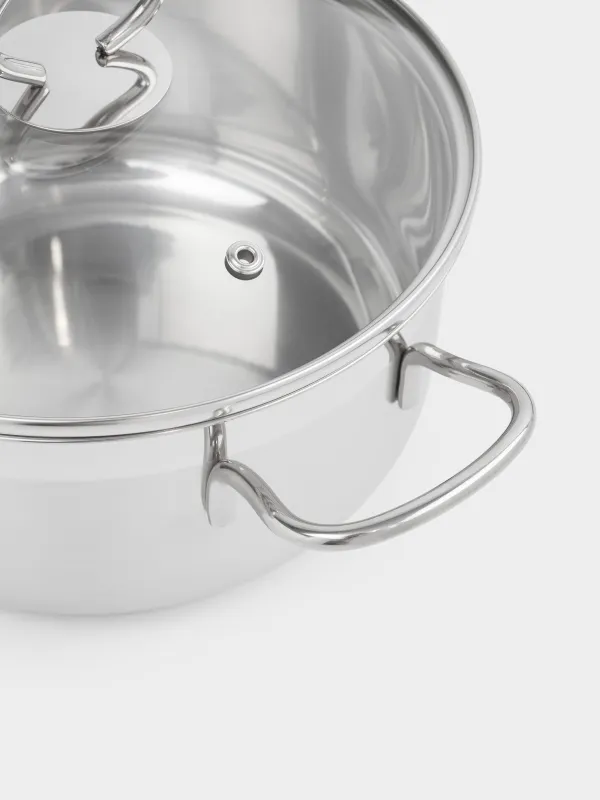 Кастрюля, 20 см, 2,8 л, с крышкой, сталь/стекло, Egoist lite, image-3