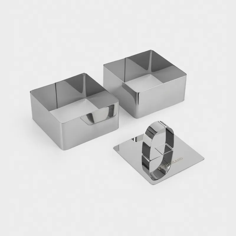 Форма для салата и гарнира, 8 см, 2 шт, с прессом, сталь, Квадрат, Classic