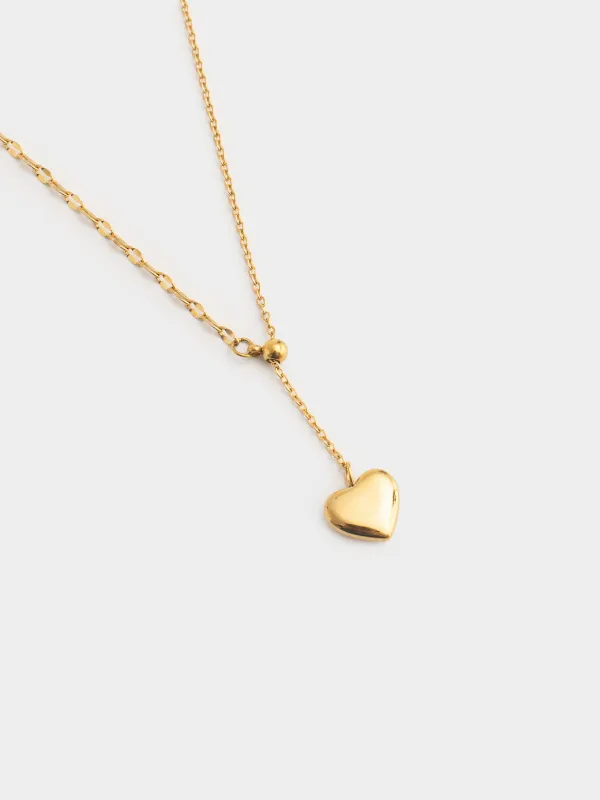 Цепочка, 50 см, с подвеской, сталь, золотистая, Сердце, Jewelry heart, image-1