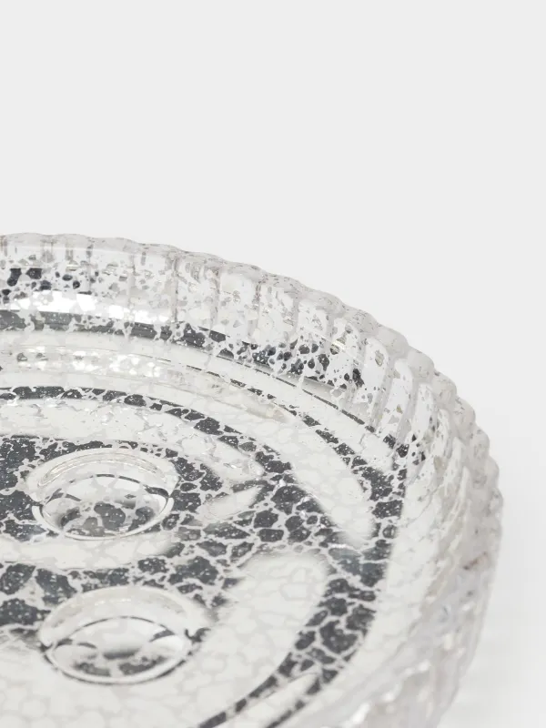 Мыльница, 11 см, стекло, круглая, золотистая, Patina rib, image-6