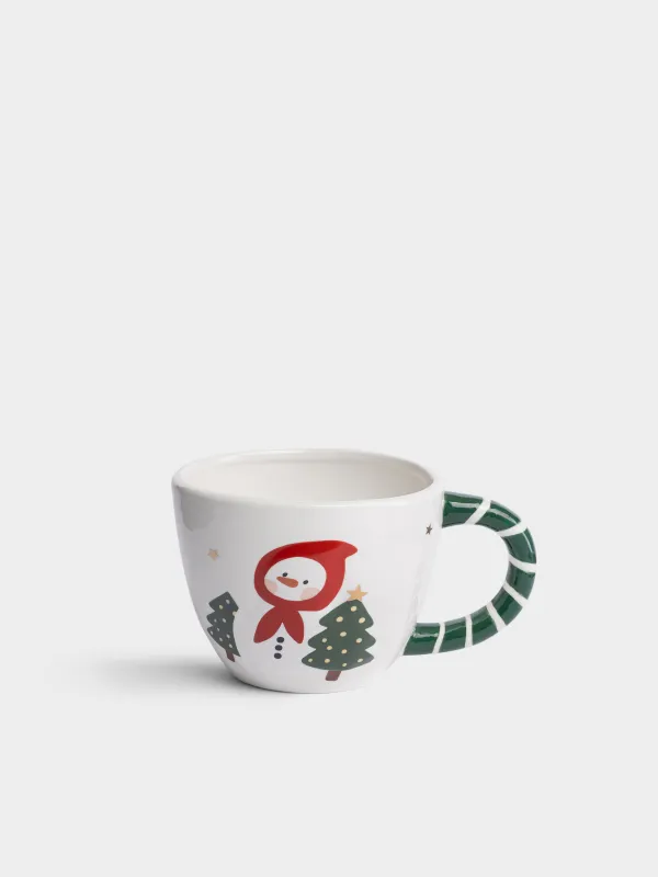Кружка, 450 мл, Снеговик и елки, Christmas, image-0