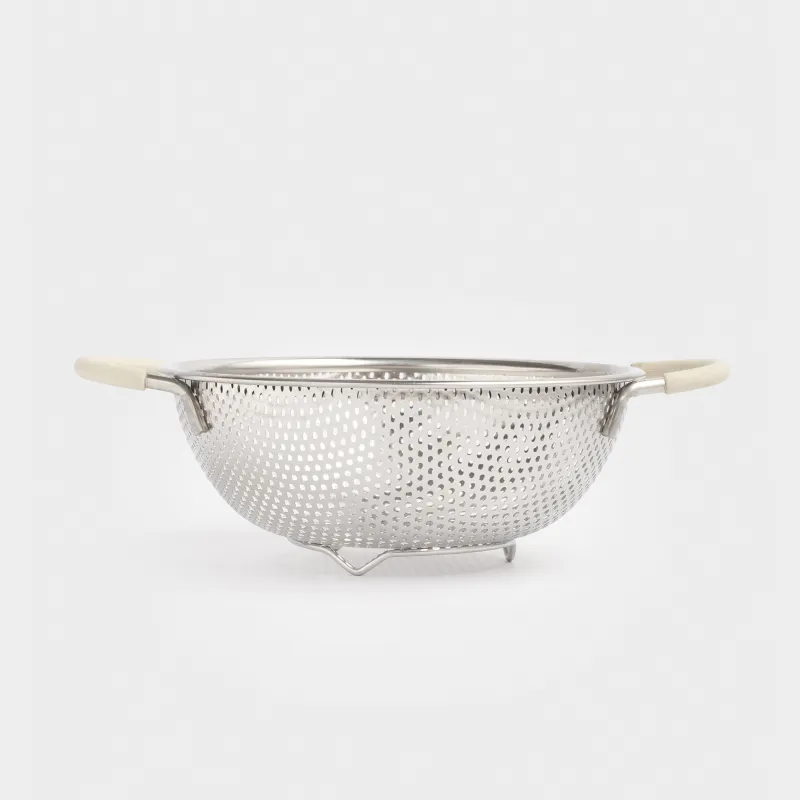 Дуршлаг, 19 см, с двумя ручками, сталь/силикон, бежевый, Sieve