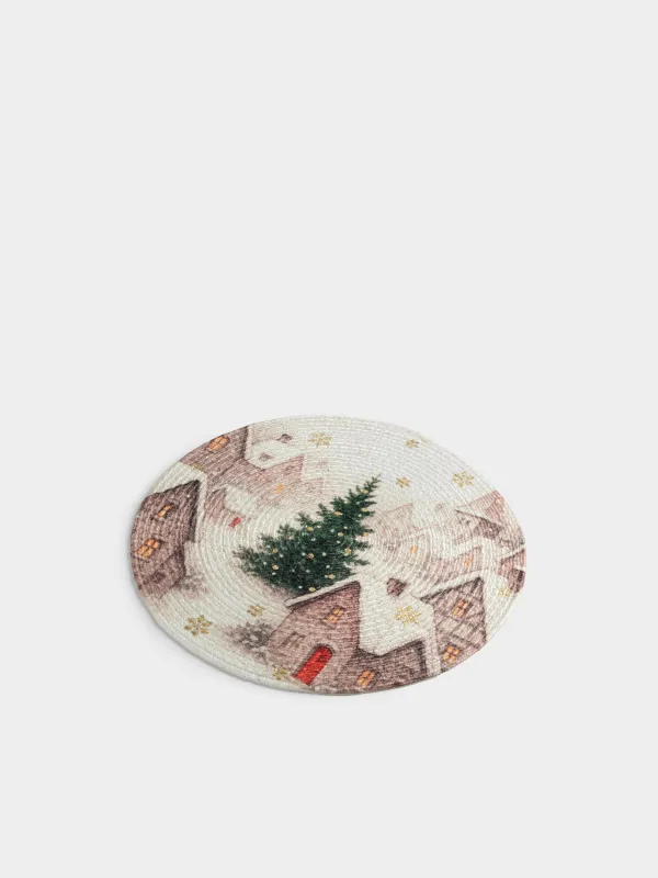 Салфетка под приборы, 38 см, Елка, Swivel print, image-2