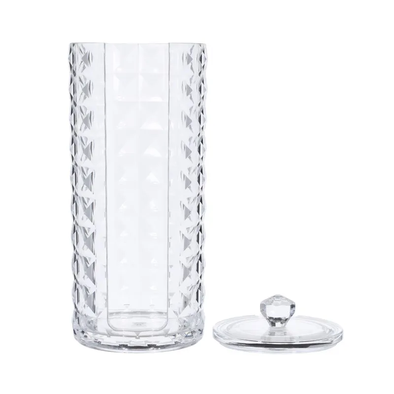 Контейнер для ватных дисков, 7x18 см, с крышкой, пластик, Kandy, image-1