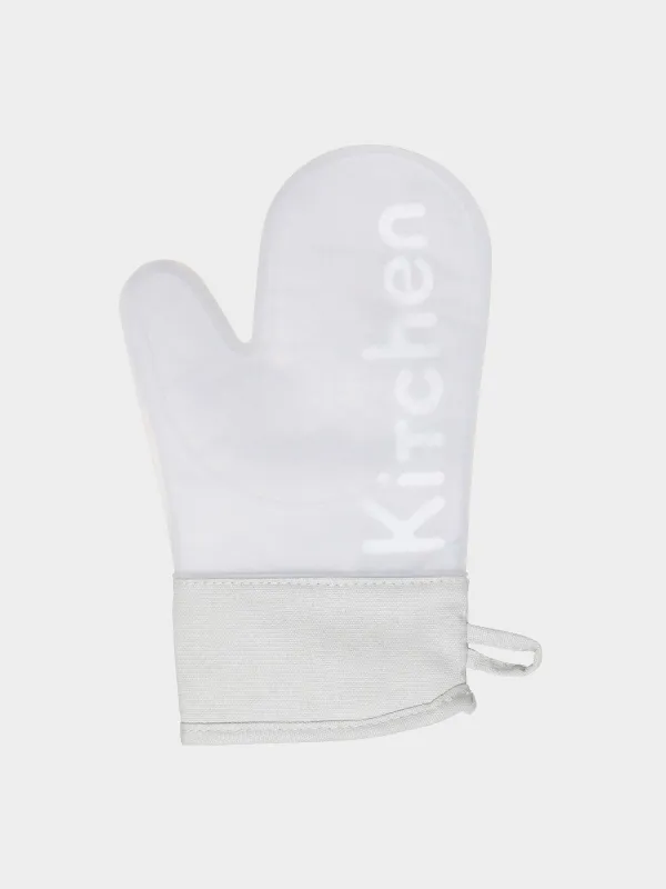 Прихватка-варежка, 21х30 см, хлопок/полиэстер, бежевая, Lettering, image-0