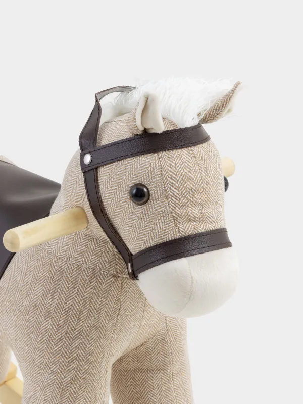 Качалка детская, 64х26х55 см, дерево/полиэстер, бежевая, Лошадка, Childhood, image-2