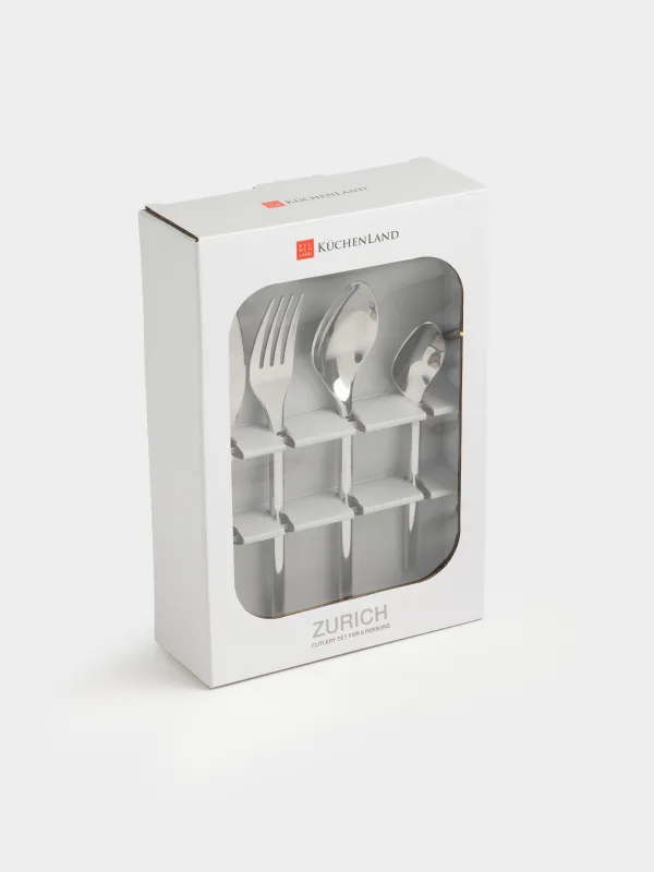 Столовые приборы, 6 перс, 24 пр, сталь, Zurich, image-3