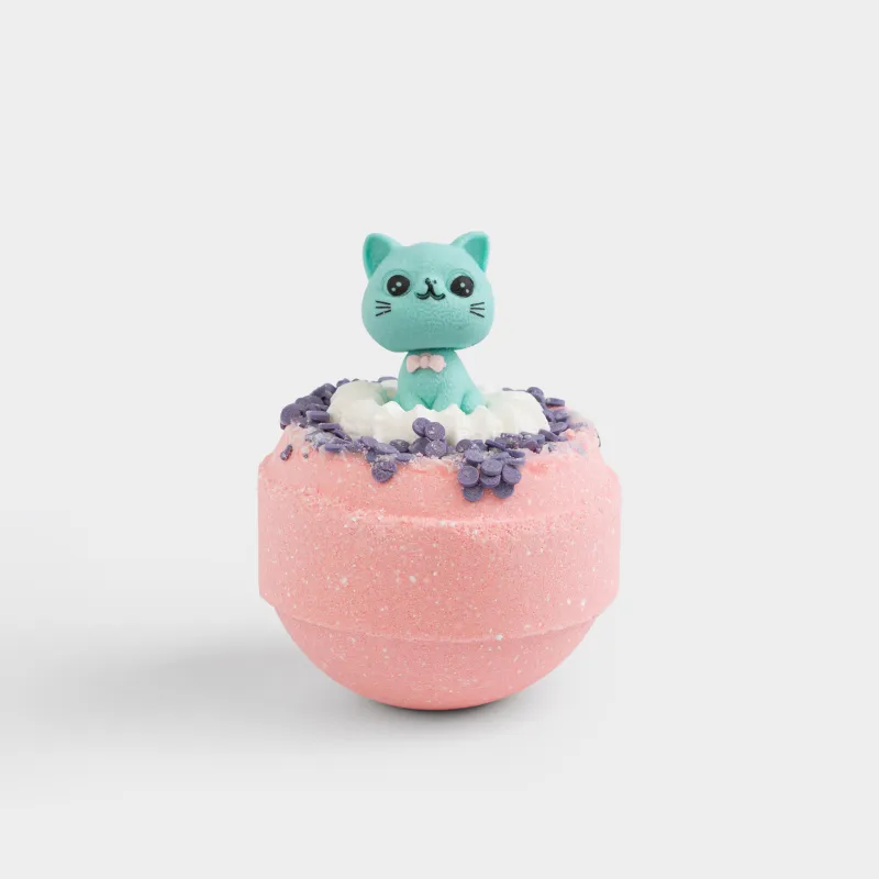 Бомбочка для ванны, 130 гр, с игрушкой, в ассортименте, розовая, Ягодный микс, Кошка, Cat
