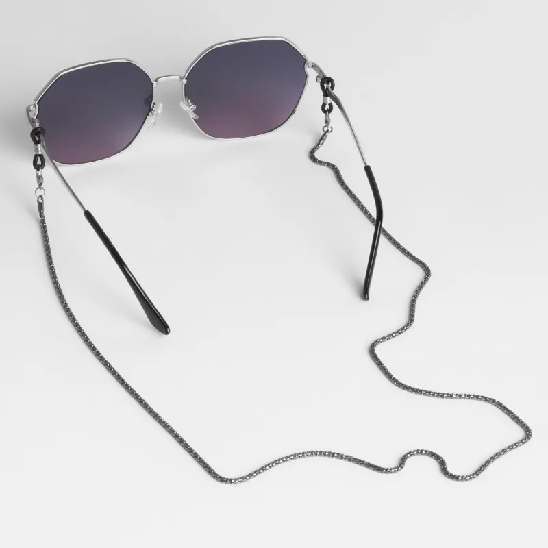 Цепочка для очков, 73 см, металл, черная, Плетение, Skye