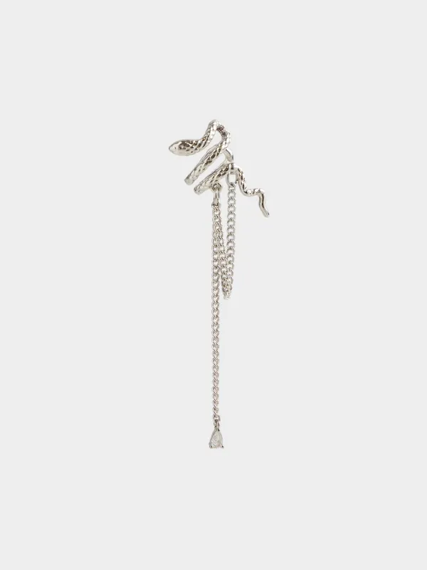 Серьга-кафф, с подвеской, Змея, Jewelry snake, image-0