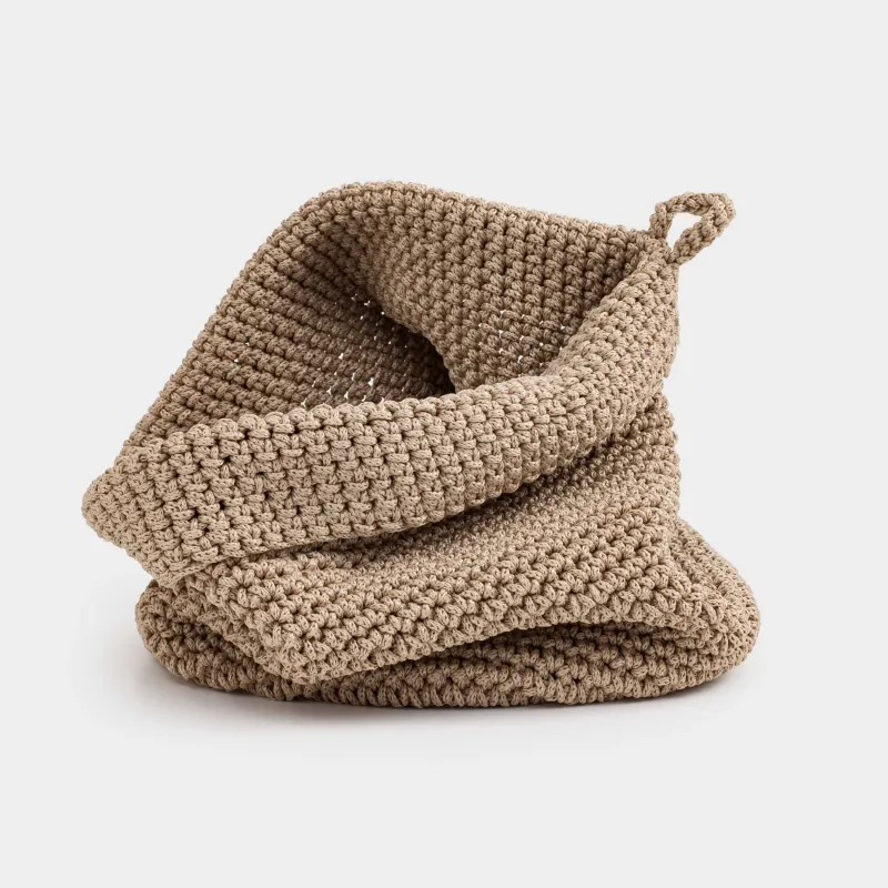 Корзина для хранения, 16х19 см, плетеная, с держателем, полиэстер, круглая, коричневая, Bolsa, image-5