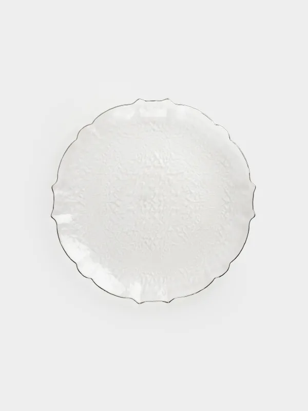 Тарелка подстановочная, 33 см, стекло, Nautilus silver, image-0