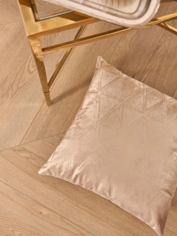 Подушка декоративная, 45х45 см, вельвет, бежевая, Золотистое напыление, Abstract, image-6