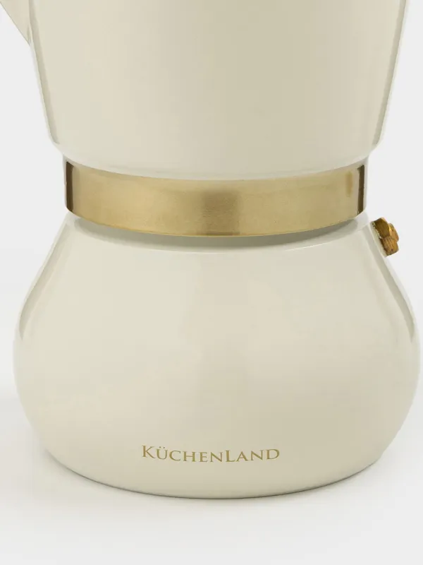 Кофеварка гейзерная, 150 мл, алюминий/пластик, бежево-золотистая, Laneri, image-8