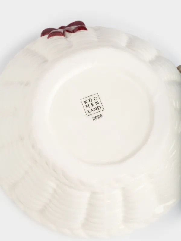 Салатник, 16х6 см, 500 мл, керамика, молочный, Белка и медведь в корзинке, Christmas animals, image-5