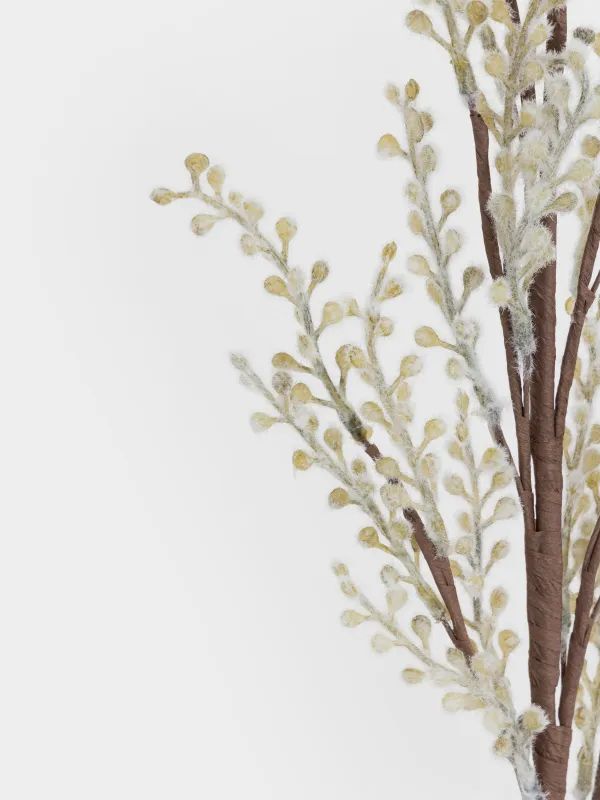 Ветка декоративная, 1 м, пластик/пенопласт, Белые цветы, Willow decor, image-2