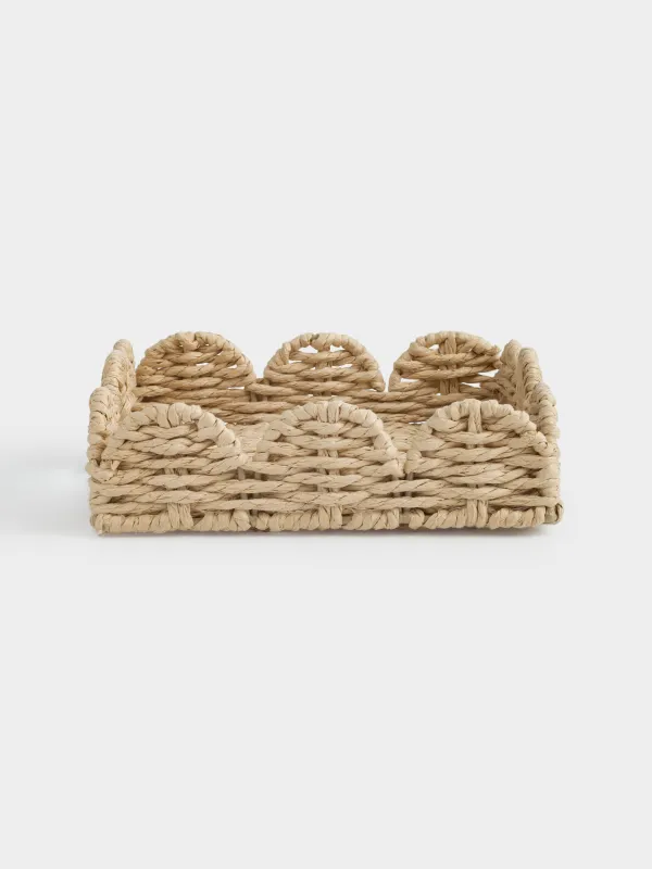 Корзина для салфеток, 19х19 см, плетеная, с ручками, целлюлоза, квадратная, Braided, image-0