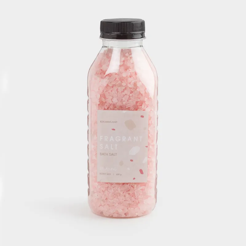 Соль для ванны, 600 гр, бело-розовая, Ягодный микс, Fragrant salt