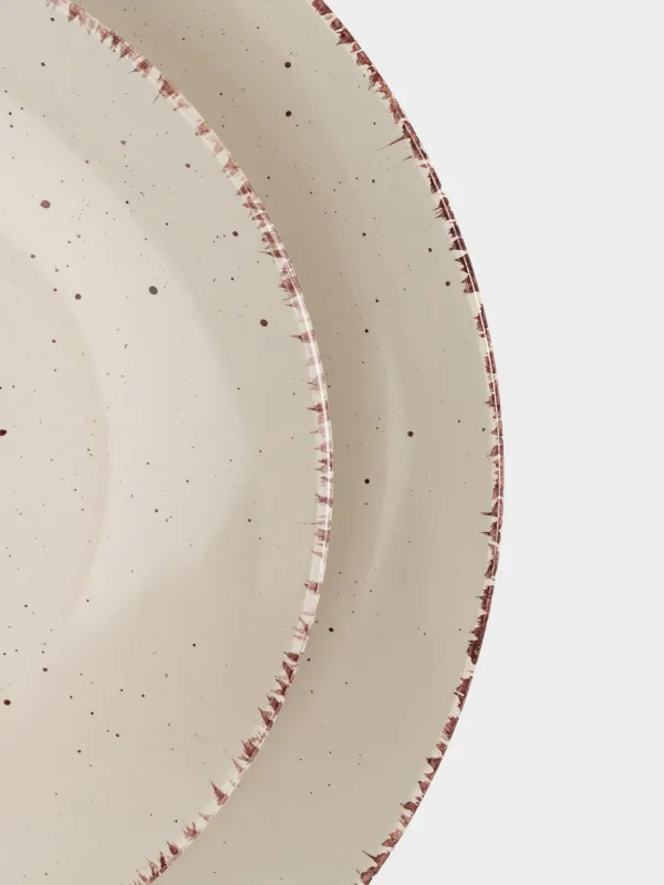 Сервиз обеденный, 6 перс, 18 пр, керамика, бежевый, в крапинку, Speckled, image-4