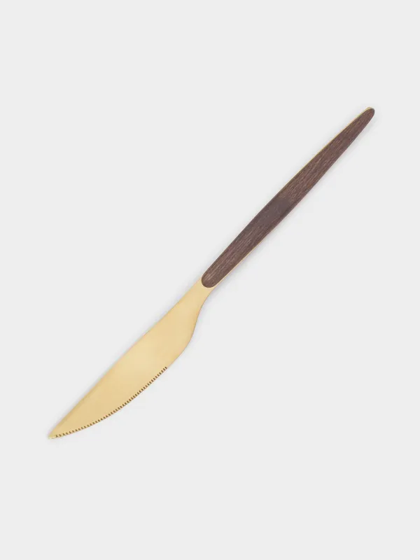 Нож столовый, 2 шт, сталь/пластик, золотисто-коричневый, матовый, Oslo gold, image-1