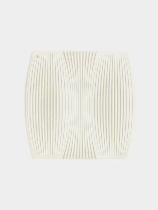 Подставка-прихватка для горячего, 20x20 см, квадратная, силикон, бежевая, Wavelet, image-0