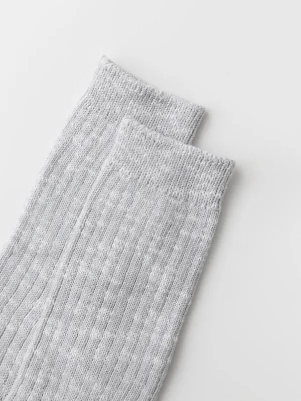 Носки женские, в рубчик, светло-серые, Warmthy, image-1