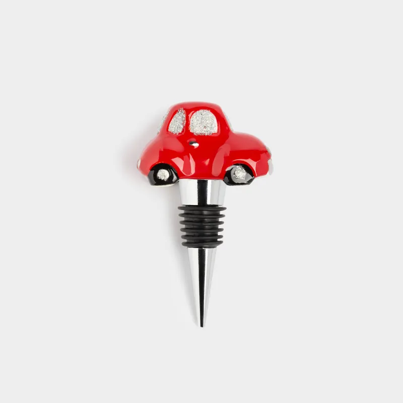 Пробка для винной бутылки, 10 см, металл/фарфор P, Красная машинка, Red car