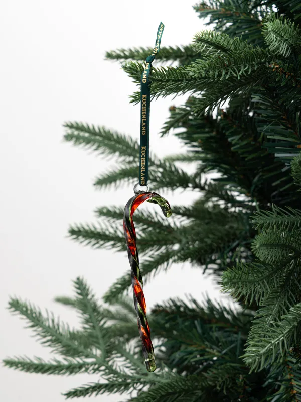Игрушка елочная, 14 см, стекло, красно-зеленая, Леденец-трость, Figure christmas, image-2
