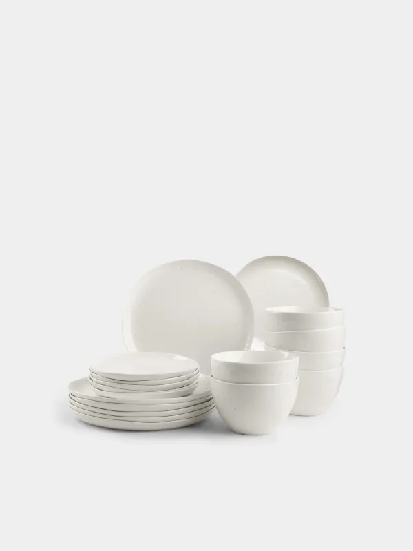 Сервиз обеденный, 6 перс, 18 пр, фарфор N, молочный, Точки, Boho, image-0