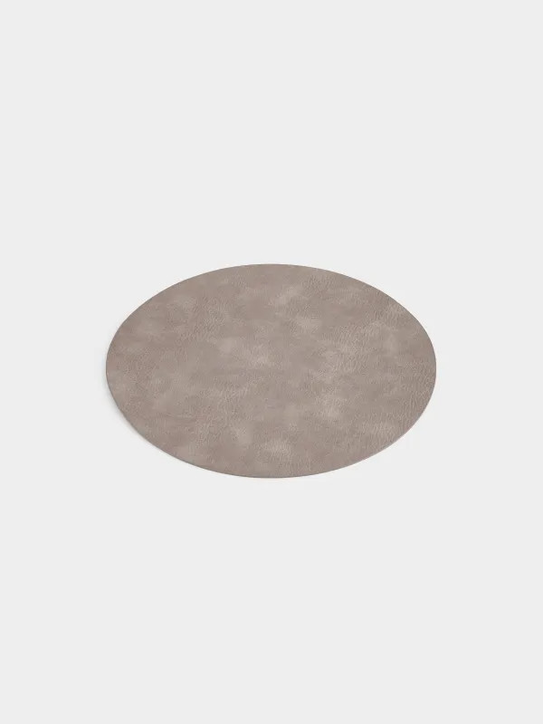 Салфетка под приборы, 33 см, ПВХ, круглая, серо-коричневая, Rock, image-1