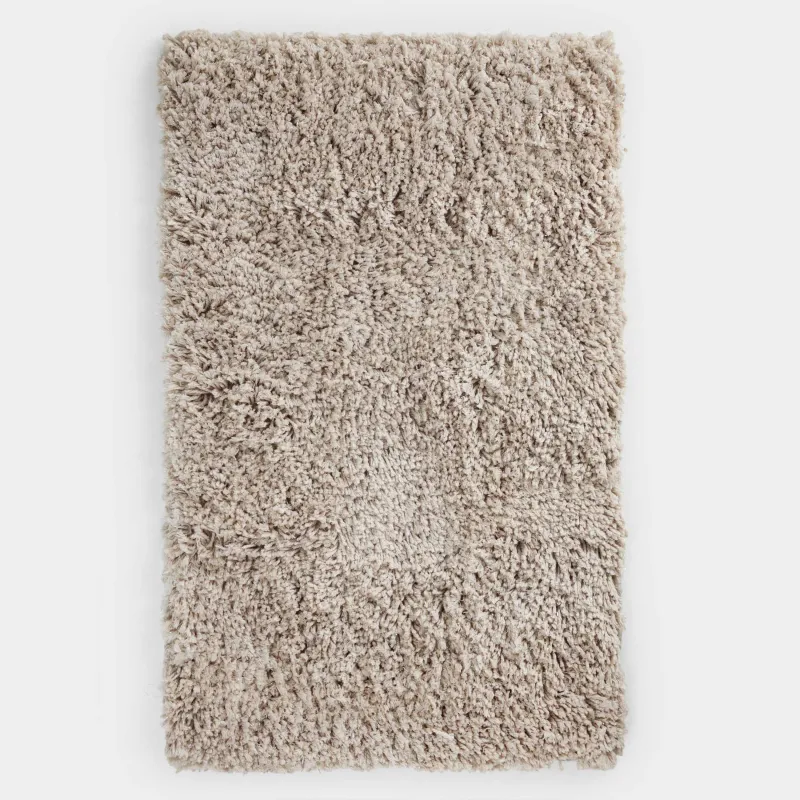 Коврик, 60x90 см, противоскользящий, полиэстер/хлопок, песочный, Spark