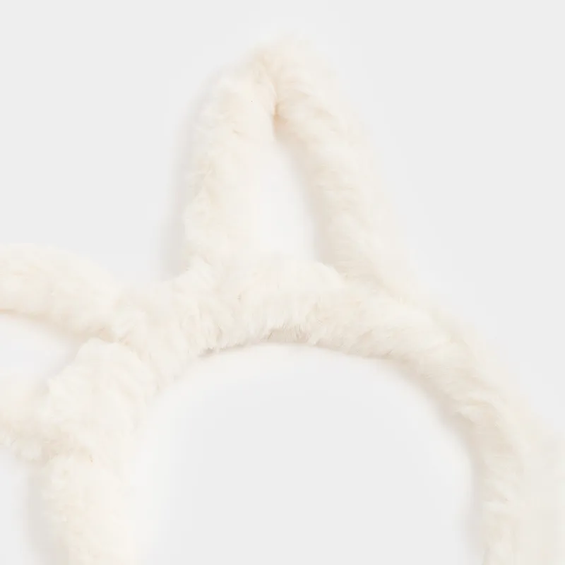 Ободок карнавальный, 13х15 см, детский, искусственный мех/пластик, молочный, Ушки, Rabbit, image-4