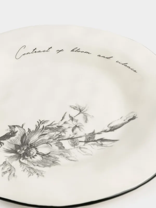 Тарелка обеденная, 28 см, керамика D, белая, Графичные цветы, Floria graphic, image-3