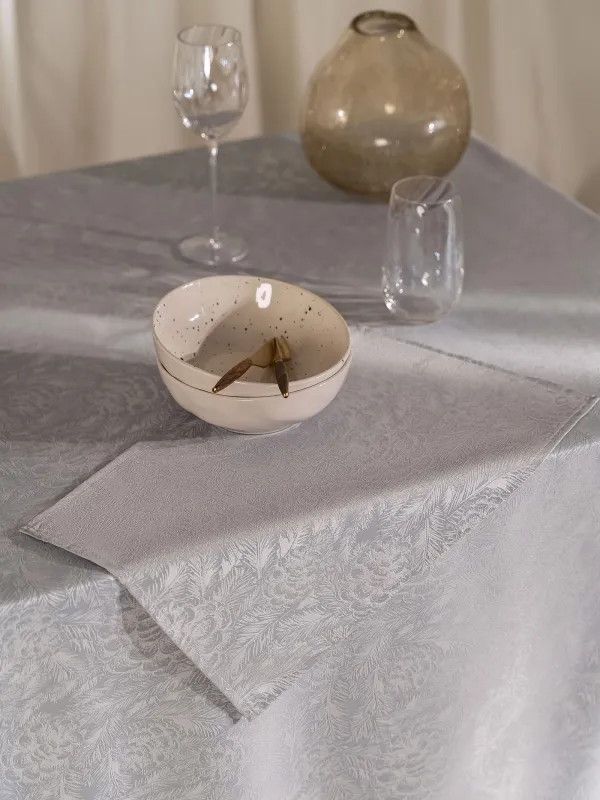 Салфетка под приборы, 30х45 см, жаккард, полиэстер, прямоугольная, серая, Шишки, Spruce cones, image-6