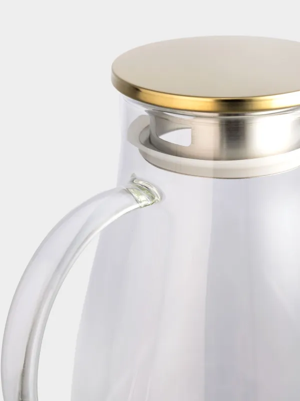 Кувшин, 2 л, с крышкой-фильтром, стекло Б/сталь, золотистый, Classic gold, image-6