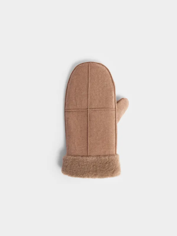 Варежки из искусственной замши с мехом Suede warm, image-1