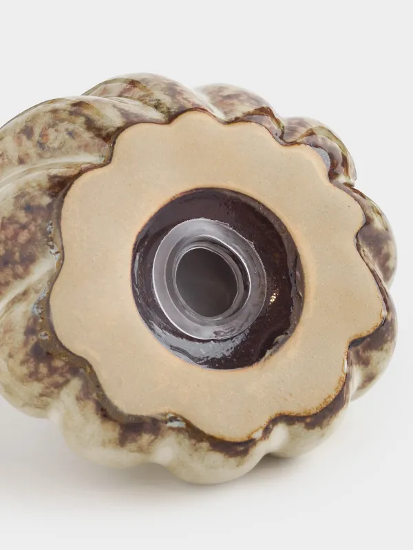 Емкость для соли или перца, 7 см, фарфор P, молочно-коричневая, Тыква, Slight frost, image-3