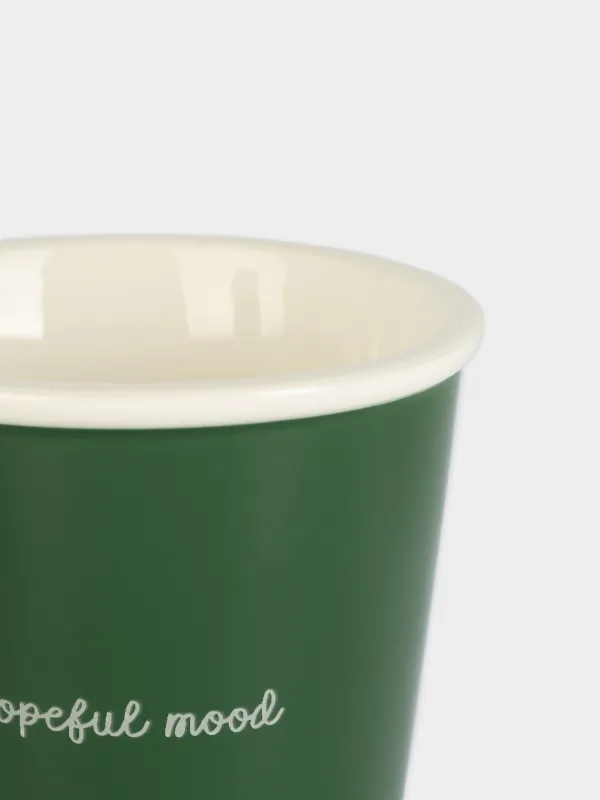Стакан, 9 см, 320 мл, фарфор P, зеленый, Magic moments, image-1
