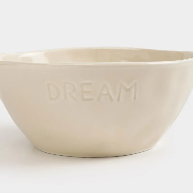 Салатник, 17х7 см, 900 мл, фарфор P, молочная, Dream, Crumple words, image-3