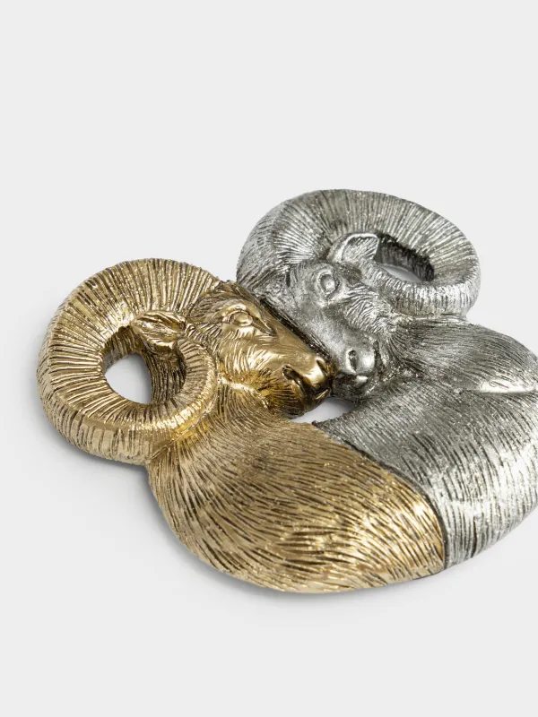 Магнит, 8 см, Два барана, Sheep gold, image-1