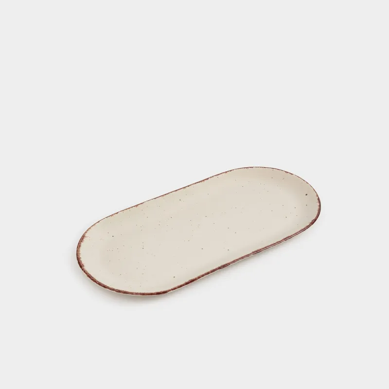 Блюдо, в крапинку, бежевое, Speckled