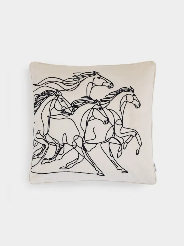 Подушка декоративная, 45х45 см, Лошади, Velvet, image-0