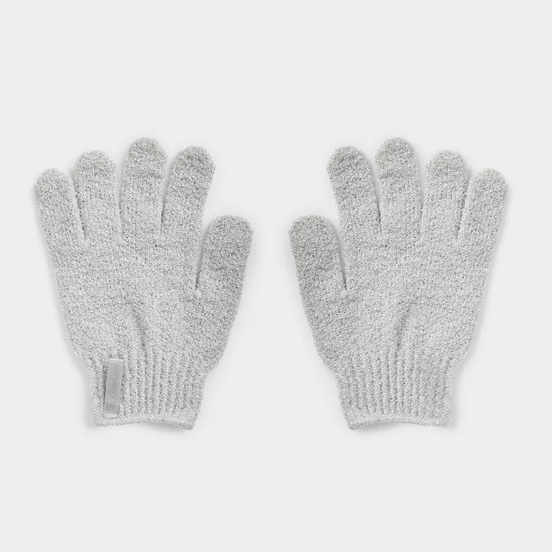 Перчатка для мытья тела, 20 см, 2 шт, отшелушивающая, нейлон, серая, Unique spa