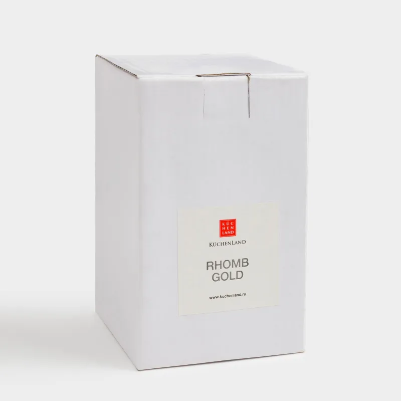 Стакан, 12 см, 340 мл, стекло Р, с золотистым кантом, Rhomb gold, image-4