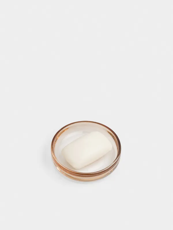 Мыльница, 12 см, стекло, овальная, коричневая, Градиент, Rachas, image-3