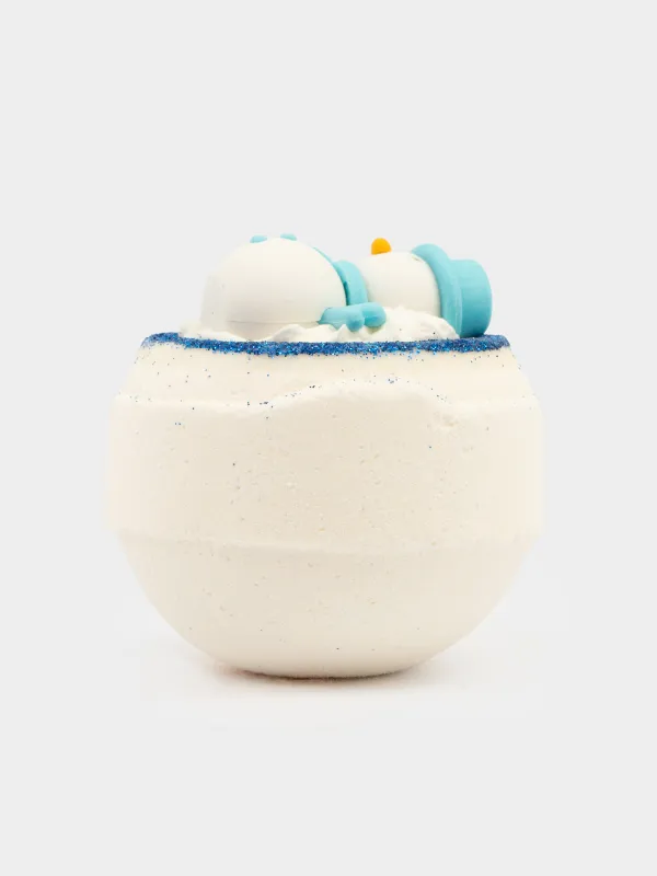 Бомбочка для ванны, 130 гр, с игрушкой, белая, Ваниль, Снеговик, Snowy, image-3