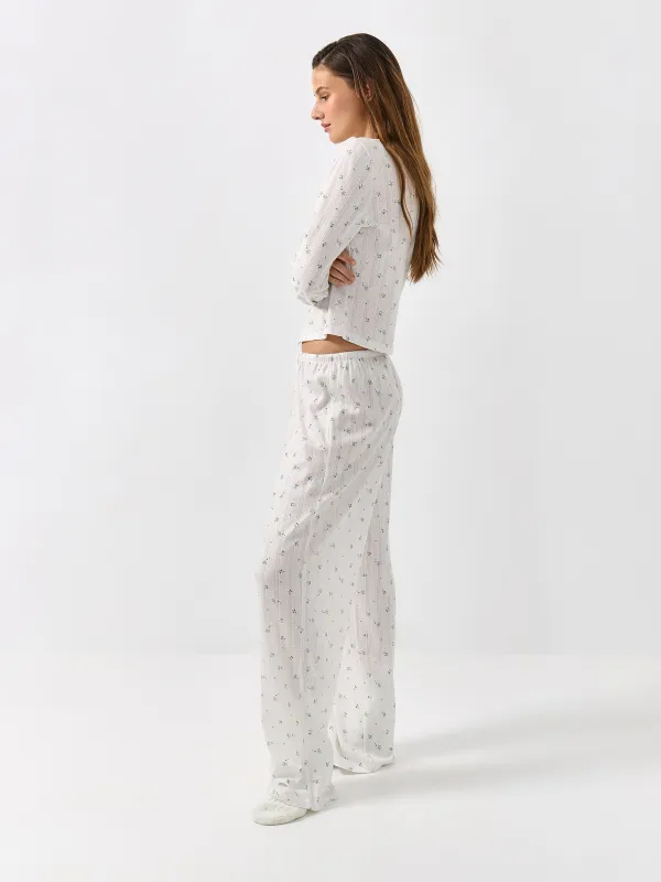 Кардиган домашний с длинным рукавом, белый, Melavi, image-3