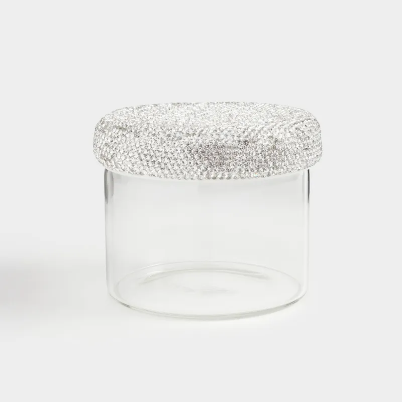 Емкость для хранения, 10х9 см, 450 мл, стекло Б/стразы, Crystal shine