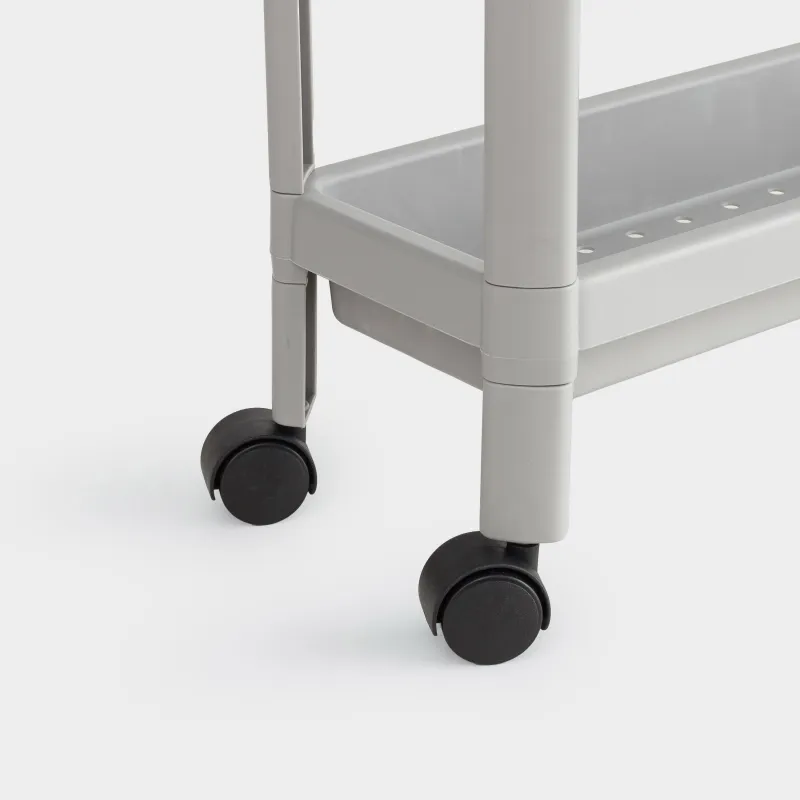 Этажерка, 3-х ярусная, 58х18х75 см, пластик, серая, Grating, image-9