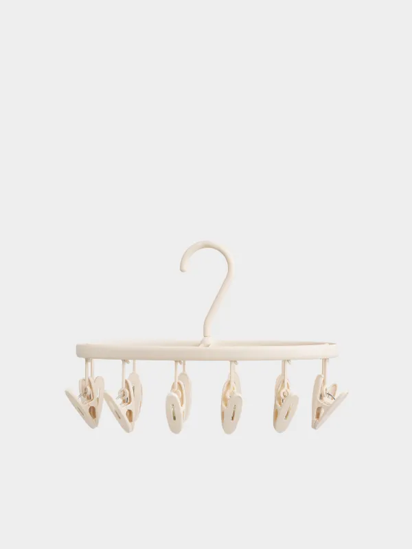 Сушилка для носков и нижнего белья, 12 прищепок, подвесная, пластик, бежевая, Compact, image-0